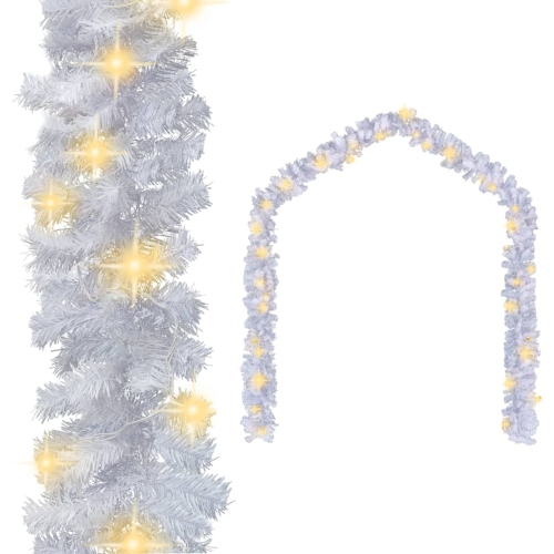 VIDAXL  Christmas Garland With Led Lights 787.4" White