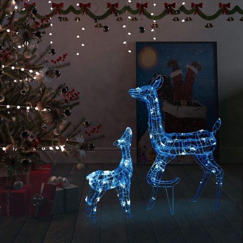 VIDAXL  Acrylic Reindeer Family Christmas Decoration 160 Led Blue