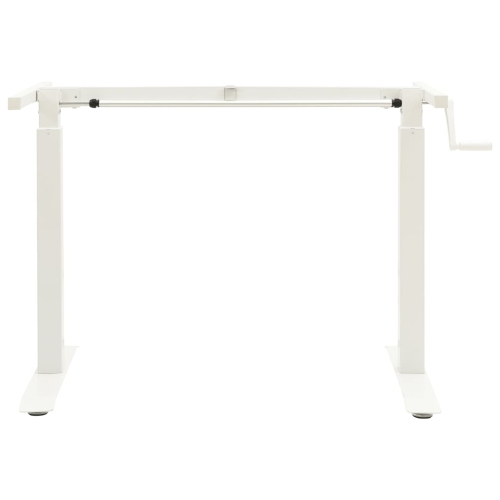 vidaXL Manual Height Adjustable Standing Desk Frame Hand Crank White