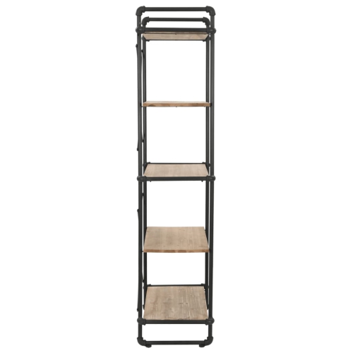 vidaXL Bookcase Solid Firwood and Steel 31.4"x16.5"x70.8"
