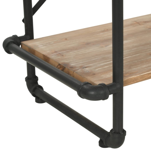 vidaXL Bookcase Solid Firwood and Steel 31.4"x16.5"x70.8"