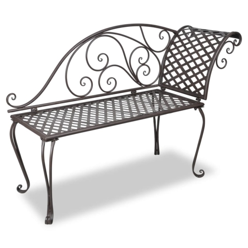 VIDAXL  Patio Chaise Lounge 50.4“ Steel Antique In Brown