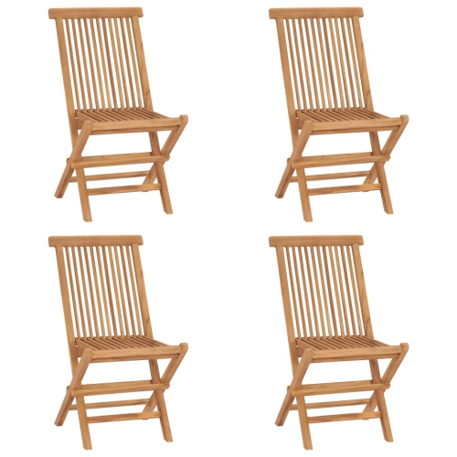 VIDAXL  Folding Patio Chairs 4 PCs Solid Teak Wood
