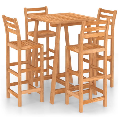 vidaXL 5 Piece Patio Bar Set Solid Acacia Wood