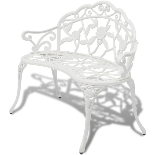 vidaXL Patio Bench 39.4“ Cast Aluminium White
