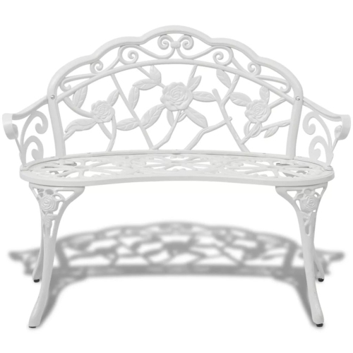 vidaXL Patio Bench 39.4“ Cast Aluminium White