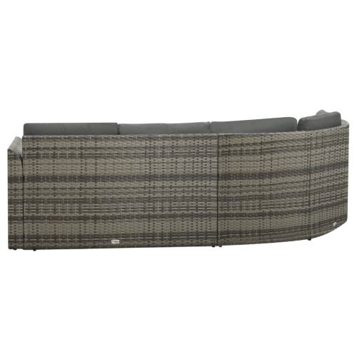 Ensemble de patio de 4 pièces VIDAXL avec coussins en poly rotin gris