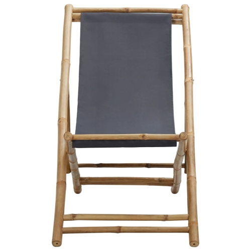 vidaXL Deck Chair Bamboo and Canvas Dark Gray