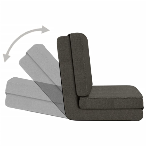 Chaise pliante en tissu gris foncé VidaXL