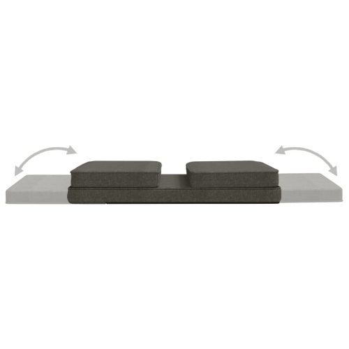 Chaise pliante en tissu gris foncé VidaXL