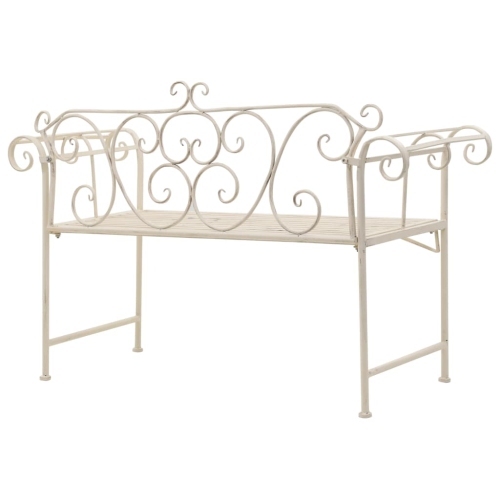 vidaXL Patio Bench 52" Metal Antique White