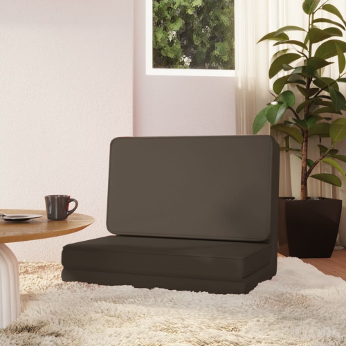 VIDAXL  Folding Floor Chair Anthracite Faux Leather