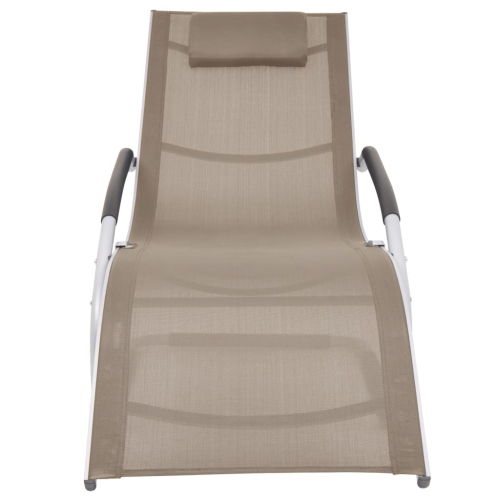 vidaXL Sun Lounger with Pillow Aluminum and Textilene Taupe