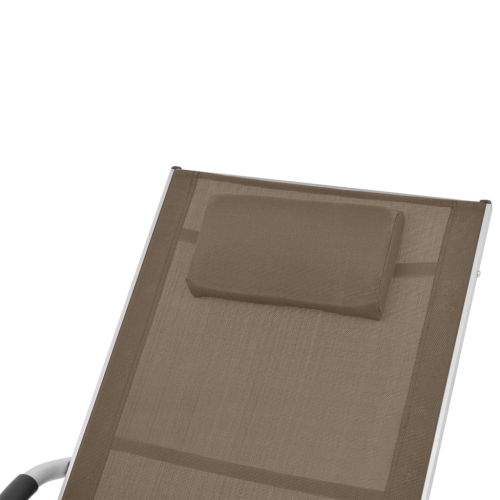 vidaXL Sun Lounger with Pillow Aluminum and Textilene Taupe