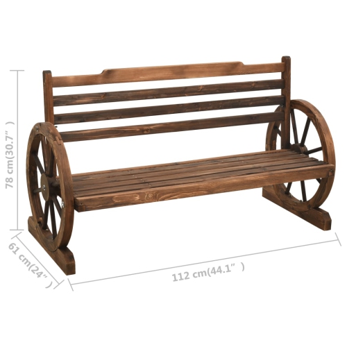 vidaXL Patio Bench 44" Solid Firwood