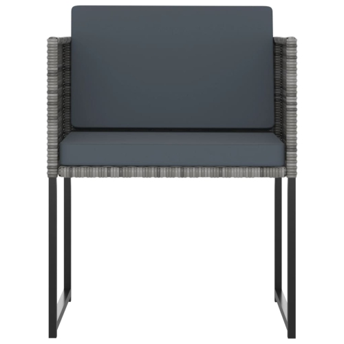 vidaXL 9 Piece Patio Dining Set with Cushions Poly Rattan Gray