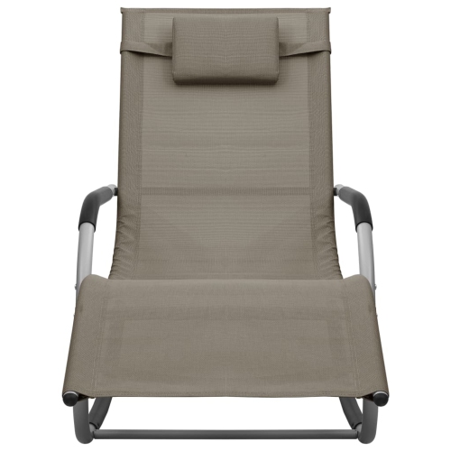 vidaXL Sun Loungers 2 pcs Textilene Taupe and Gray
