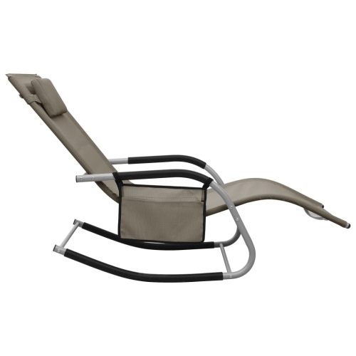 vidaXL Sun Loungers 2 pcs Textilene Taupe and Gray