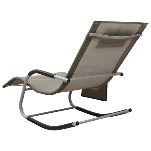 vidaXL Sun Loungers 2 pcs Textilene Taupe and Gray