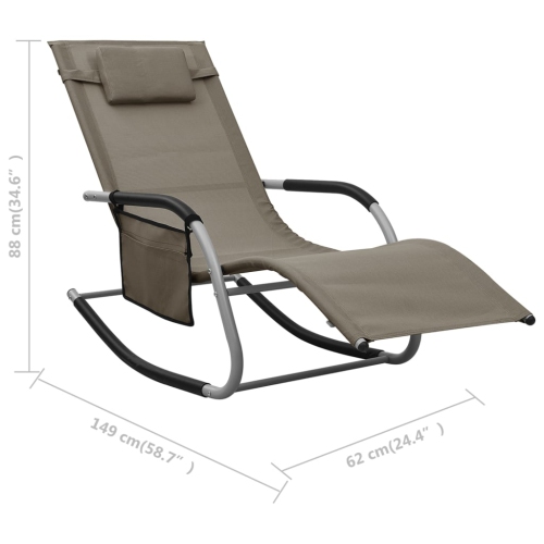 vidaXL Sun Loungers 2 pcs Textilene Taupe and Gray