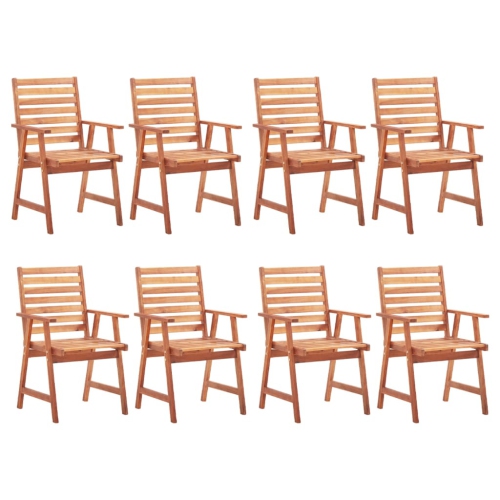 Chaises de patio VidaXL en bois d’acacia massif, 8 pièces