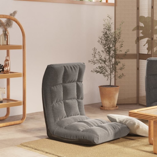 Chaise pliante en tissu gris clair VidaXL