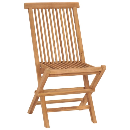 vidaXL Folding Patio Chairs 2 pcs Solid Teak Wood