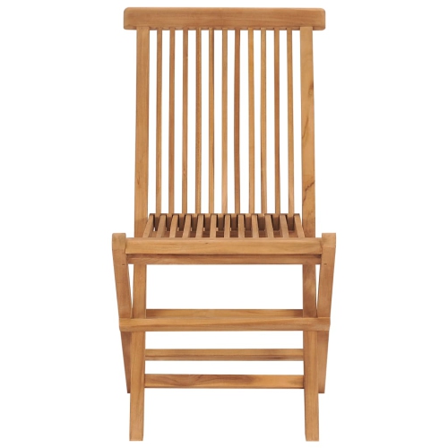 vidaXL Folding Patio Chairs 2 pcs Solid Teak Wood