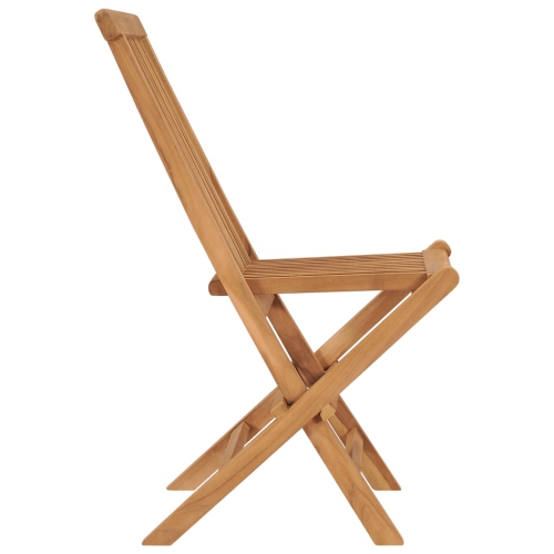 vidaXL Folding Patio Chairs 2 pcs Solid Teak Wood