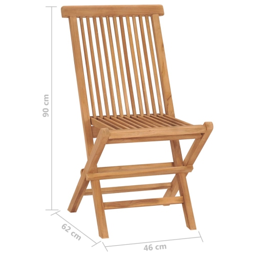 vidaXL Folding Patio Chairs 2 pcs Solid Teak Wood