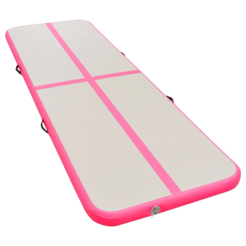 vidaXL Inflatable Gymnastics Mat with Pump 315"x39.4"x3.9" PVC Pink