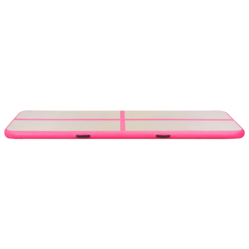 vidaXL Inflatable Gymnastics Mat with Pump 315"x39.4"x3.9" PVC Pink