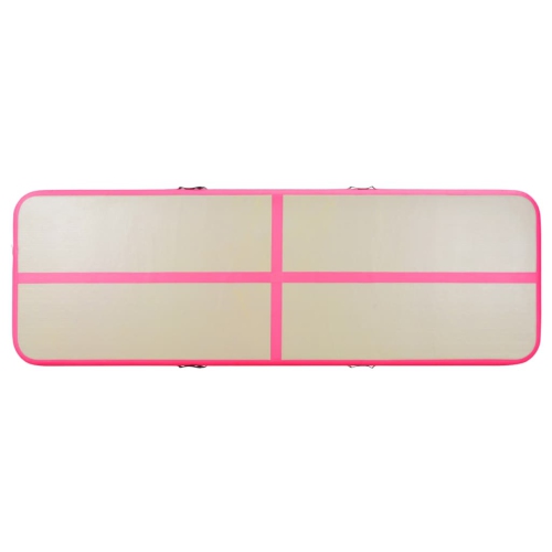 vidaXL Inflatable Gymnastics Mat with Pump 157.4"x39.3"x3.9" PVC Pink