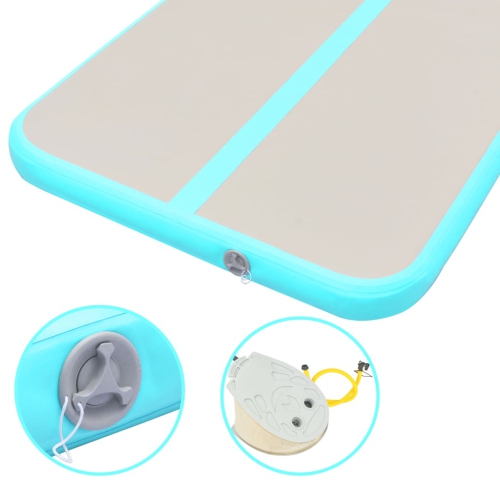 vidaXL Inflatable Gymnastics Mat with Pump 157.4"x39.3"x3.9" PVC Green