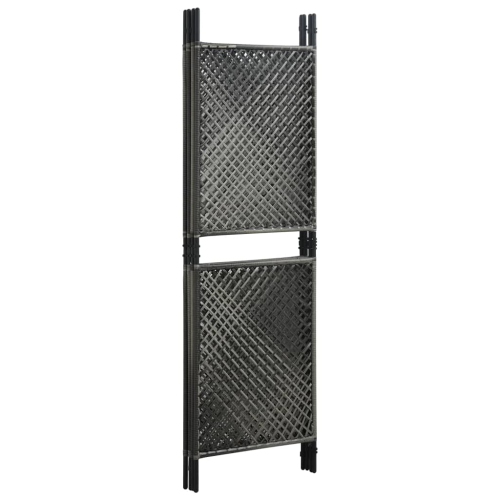 vidaXL 4-Panel Room Divider Poly Rattan Anthracite 94.5"x78.7"