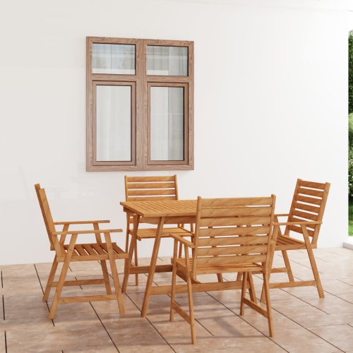 VIDAXL  5 Piece Patio Dining Set Solid Acacia Wood