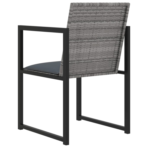 vidaXL 5 Piece Patio Dining Set with Cushions Poly Rattan Gray