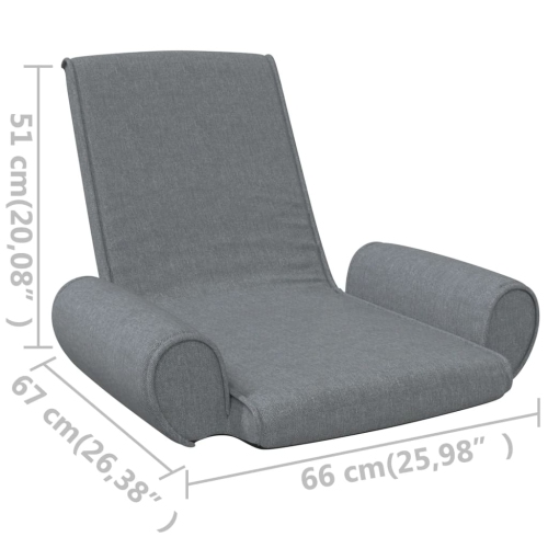 Chaise pliante en tissu gris clair VidaXL