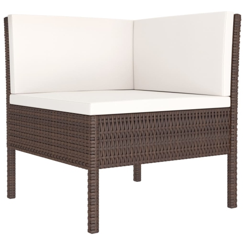 vidaXL 2 Piece Patio Lounge Set with Cushions Poly Rattan Brown