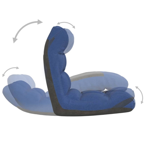 Chaise pliante en tissu bleu VidaXL