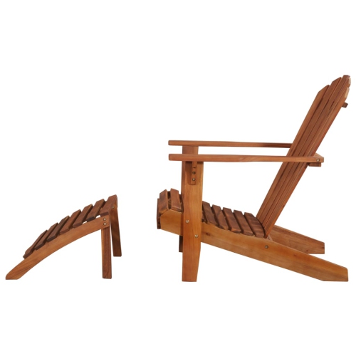 vidaXL Patio Adirondack Chair with Footrest Solid Acacia Wood