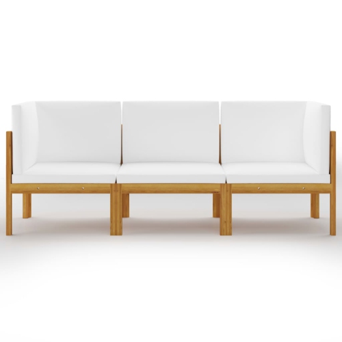 vidaXL 3-Seater Patio Sofa with Cushion Solid Acacia Wood