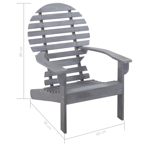 vidaXL Adirondack Chair Solid Acacia Wood Gray