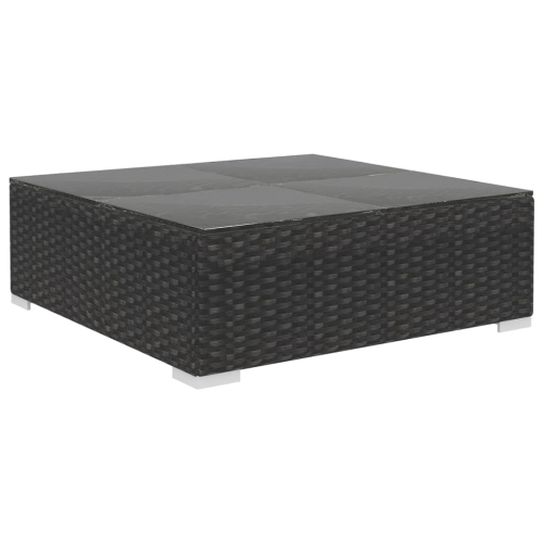 Ensemble de patio de 8 pièces VIDAXL avec coussins en poly rotin noir