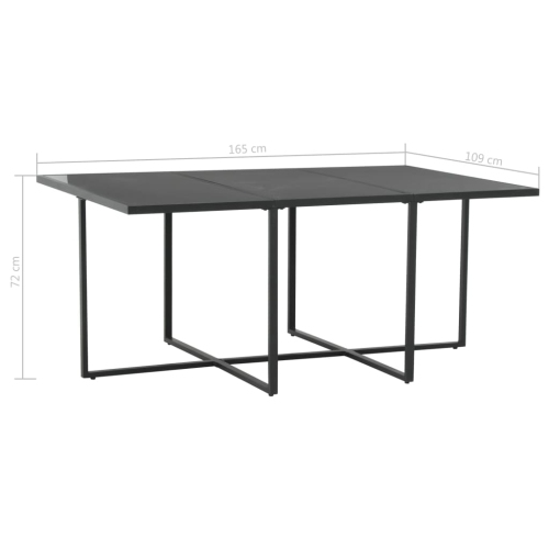 vidaXL 7 Piece Patio Dining Set with Cushions Poly Rattan Black