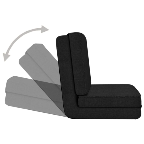 Chaise pliante en tissu noir VidaXL