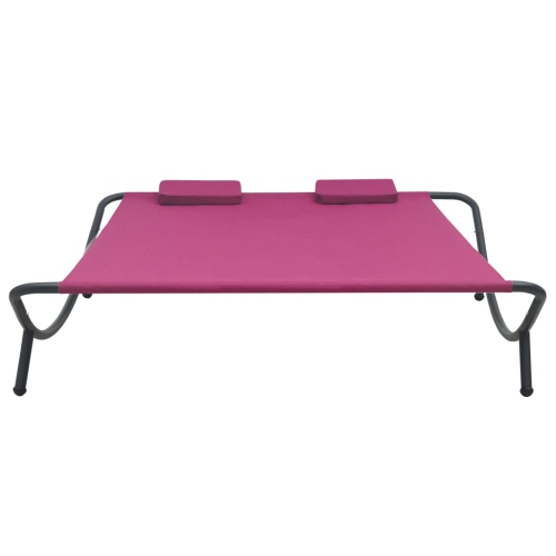 vidaXL Patio Lounge Bed Fabric Pink