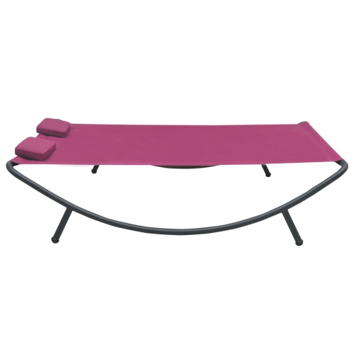 vidaXL Patio Lounge Bed Fabric Pink