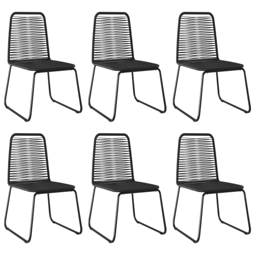VIDAXL  Patio Chairs 6 PCs Poly Rattan In Black