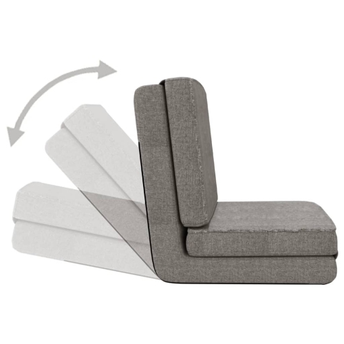 Chaise pliante en tissu gris clair VidaXL